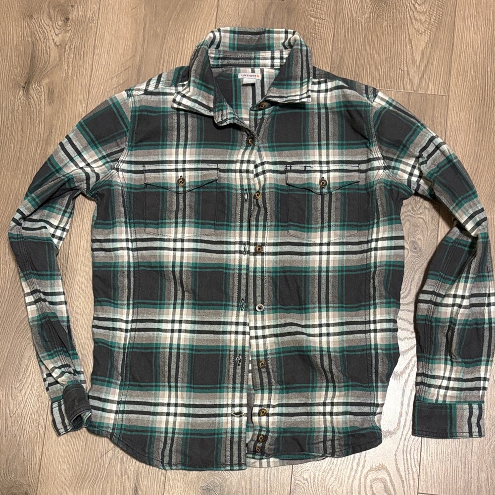 Carhartt Green and Grey Plaid Shirt